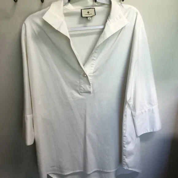 TUCKERNUCk Blanc Willow Blouse.   White Medium - Picture 3 of 8